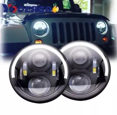 7 Inch 60W LED Headlight With DRL Daytime Running Light High Low Beam Amber Turn Signal