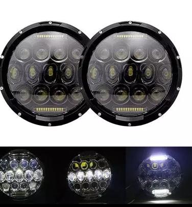 7 Inch 60W LED Headlight With DRL Daytime Running Light High Low Beam Amber Turn Signal