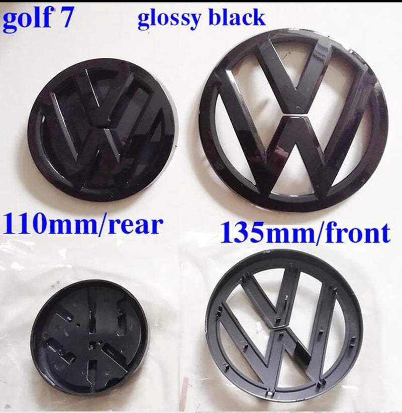 Volkswagen gloss black emblems
