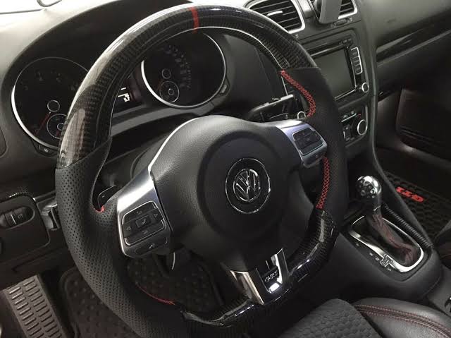 Carbon Fiber Steering Wheel Volkswagen mk6 Gti / R / Scirocco / Polo (Airbag cover excl )